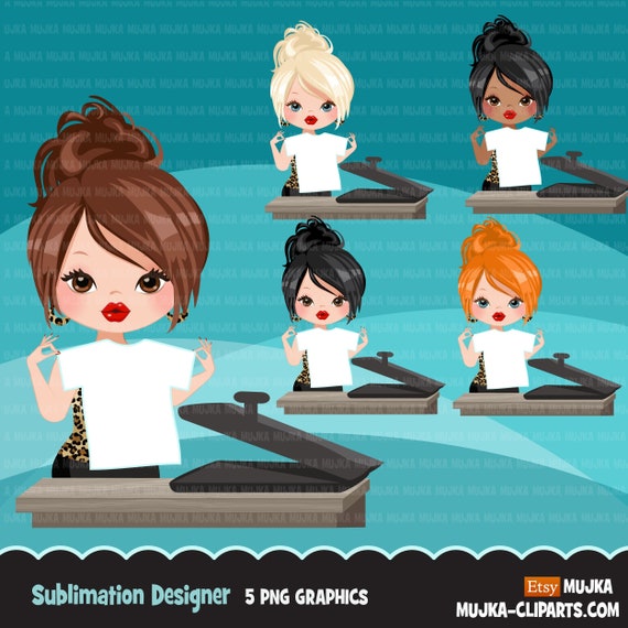 Woman business avatar clipart with heat press, sublimation designer, print and cut, business boss girl clip art Il_570xn