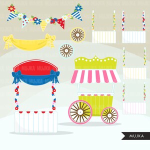 Event Stand Banner Creator Clipart. Create your own hot dog, popcorn, circus, cupcake, lemonade, festival booth, commercial use clip art image 4