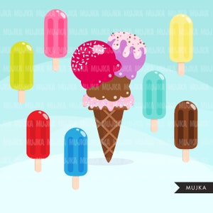 Ice cream creator Clipart. Popsicle graphics , colorful bakery logo, digitized embroidery, , Sublimation Designs clip art, image 3