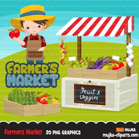 Farmer's Market clipart boys graphics, cute farmers, fall harvest, farm produce, fall Il_570xn