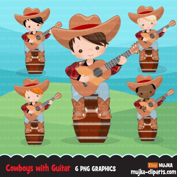 Cowboy With Guitar Clipart, Farmer Characters Country Farm Graphics, Country  Boy Playing Guitar - Etsy Singapore