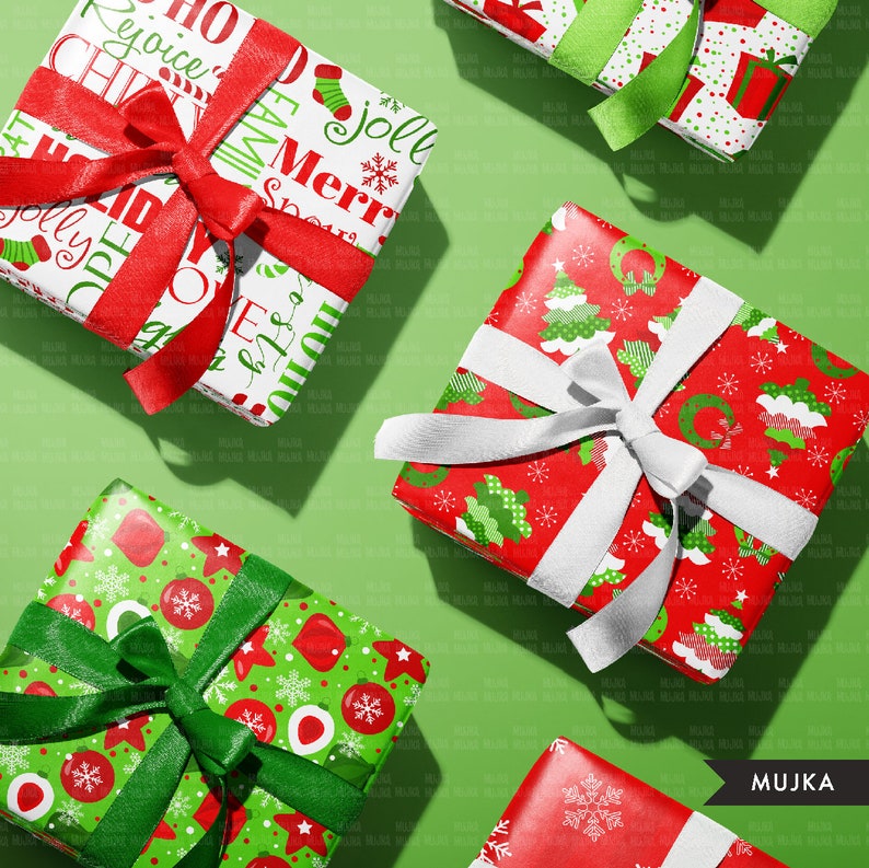 Christmas digital papers, red green Christmas papers, Christmas backgrounds, santa digital papers, christmas tree png, cute Christmas png image 5