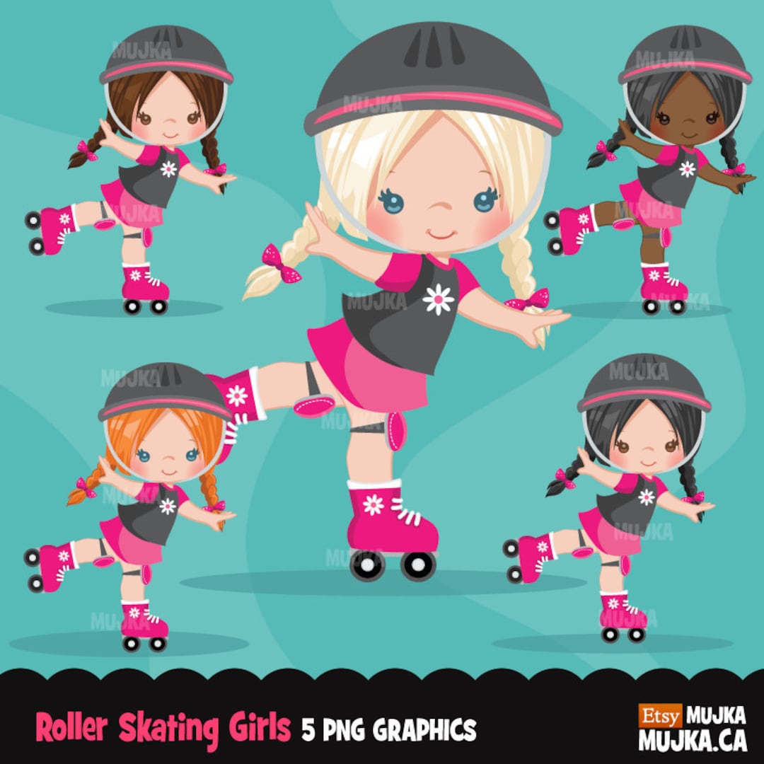 Roller Skating Girl Clipart. Skating Girl Graphics, Roller Derby, Party