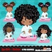 Spa clipart, manicure black girl, spa birthday party graphics nail polish, sublimation Sublimation Designs PNG clip art, afro kids
