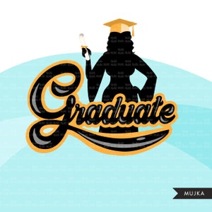 Grad Clipart, Graduation 2021 png, woman grad sublimation designs digital download, class of 2021 png, senior graduate women clip art image 3