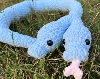 Crochet Pattern for 2 headed snake / Ball python crochet digital pattern pdf only
