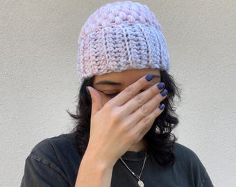Pastel Rainbow Puff Beanie