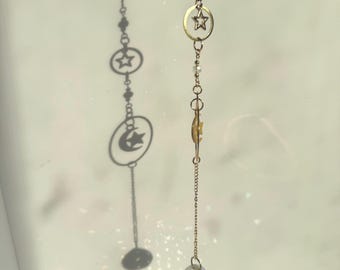Gold moon sun catcher - handmade, birthday gift, housewarming gift, Mother’s Day gift, Christmas gift, dorm room decor, nursery