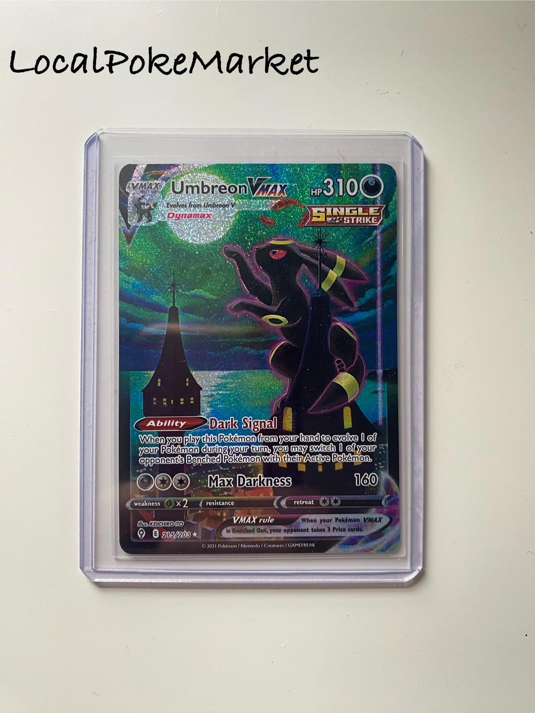 Umbreon / Moonbreon Vmax Evolving Skies Holo Proxy Pokémon Card - Etsy