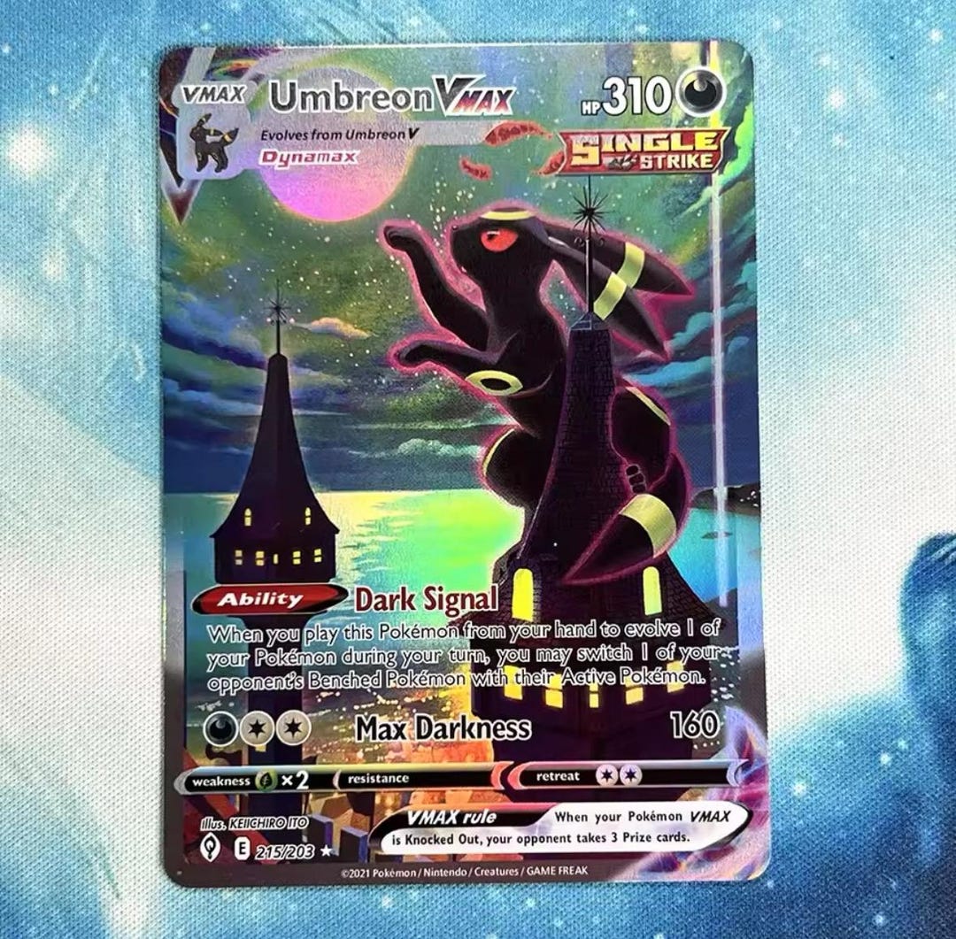 Umbreon Moonbreon Vmax Evolving Skies Holo Proxy Pok mon Card Etsy