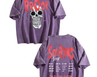 Brook SoulKing Tour Washed Oversized Tee – Double-Sided Print One Piece Shirt  Vintage Streetwear Unisex T-Shirt