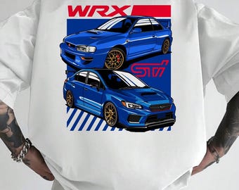 Camiseta deportiva azul WRX con estampado en la espalda, ideal para el verano, cuello redondo y manga corta. Ropa informal para hombre.