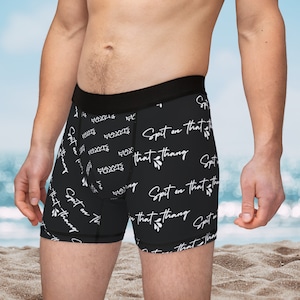Mens custom underware Hawk Tuah Spit on that thang for him gift for husband bachelor party gift boyfriend boxer briefs fathers day gift man
