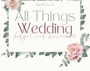 Wedding Budget Full Planner – Bridal Brainstorming Printable (Digital Download PDF) - Nature and Floral Theme