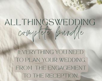 Wedding Planner Bundle Canva Templates | Invitations, Signs, Guest Book (Digital Download)