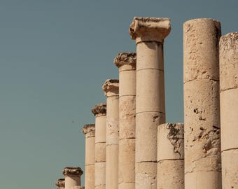 Roman Column Capitals Print | Ancient Ruins Photography | Beit She’an Architecture (Digital Download)