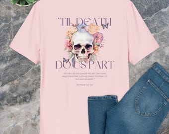 Til Death - Bride - Wife - Wedding- Unisex organic ribbed neck t-shirt