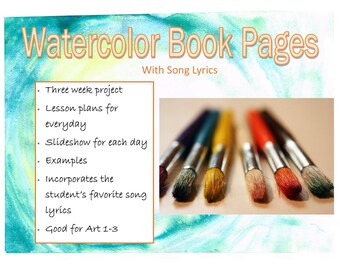 Watercolor Book Pages with Song Lyrics – Complete Art Project & Lesson Plan (Grades 6–12)