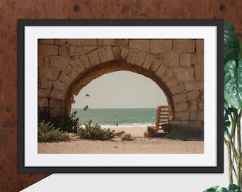 Aqueduct in Caesarea Maritima - Framed poster - Travel Photography