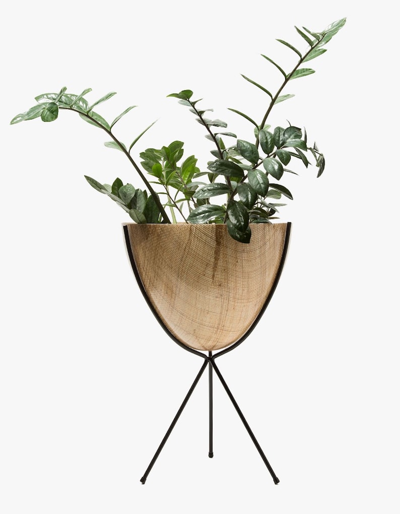 Retro Bullet Planter Short Black Stand - Thumbnail 2