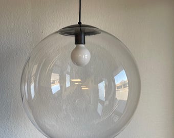 16" Clear Acrylic Globe Pendant Light, Mid-Century Modern (6 ft Cord) - Factory Irregular