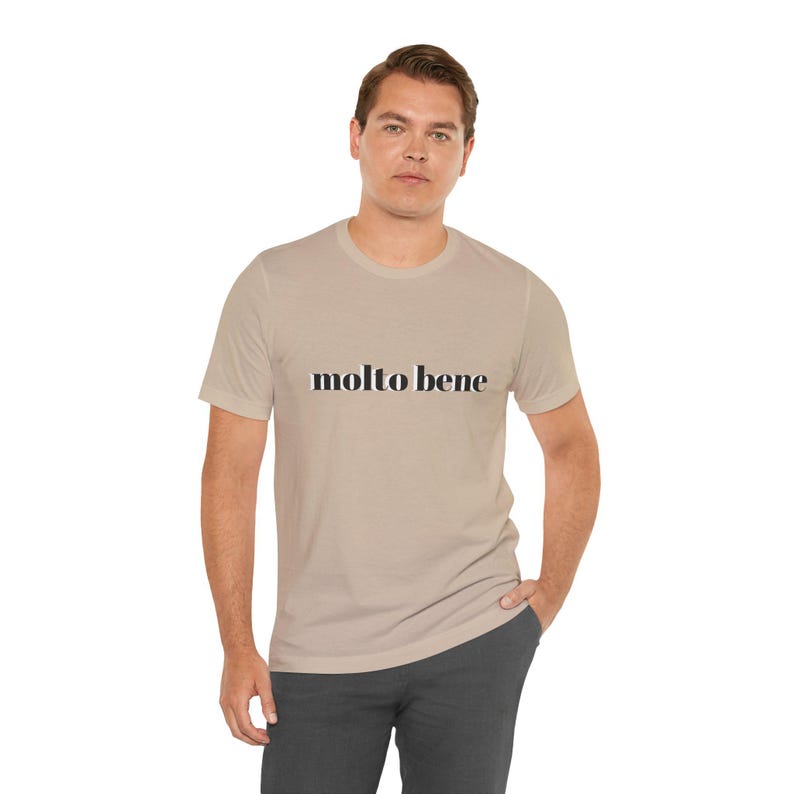 Molto Bene T-Shirt: Italian Positive Message Tee Tan