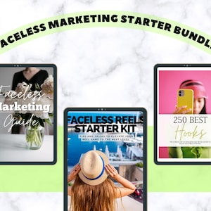 Faceless Marketing Starter Bundle | Faceless Reels Starter Kit | Faceless Marketing Guide | 250 Best Hooks | Master Resell Rights | PLR MRR