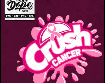 Crush Cancer Awareness Design (svg, dxf, eps, png Digital File)