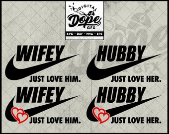Hubby Wifey Love SVG Clipart: Valentine's Day Digital Files