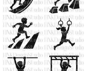 Ninja Warrior Kids Graphics Silhouette SVG PDF PNG