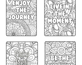 Positivity Coloring Pages Positive Self Talk Coloring Pages Mandala 24 Pages Total PDF