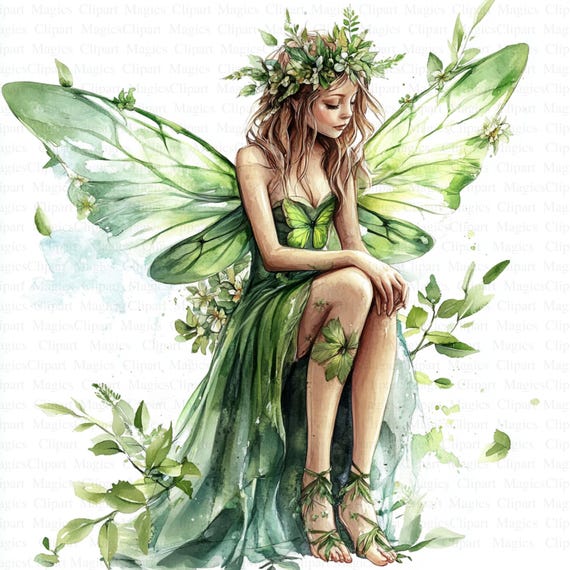 森の妖精のクリップアート | 5 つの高品質 JPG |デジタルダウンロード