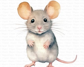 Cute Mouse Clipart | Nursery Art, Card Making (Digital Download)