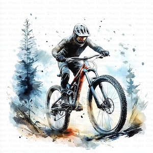 Clipart VTT | 5 fichiers JPG de haute qualité | Téléchargement numérique | uvres d'art |  Clipart VTT | DirtBike | Clipart aquarelle imprimable | Créations en papier