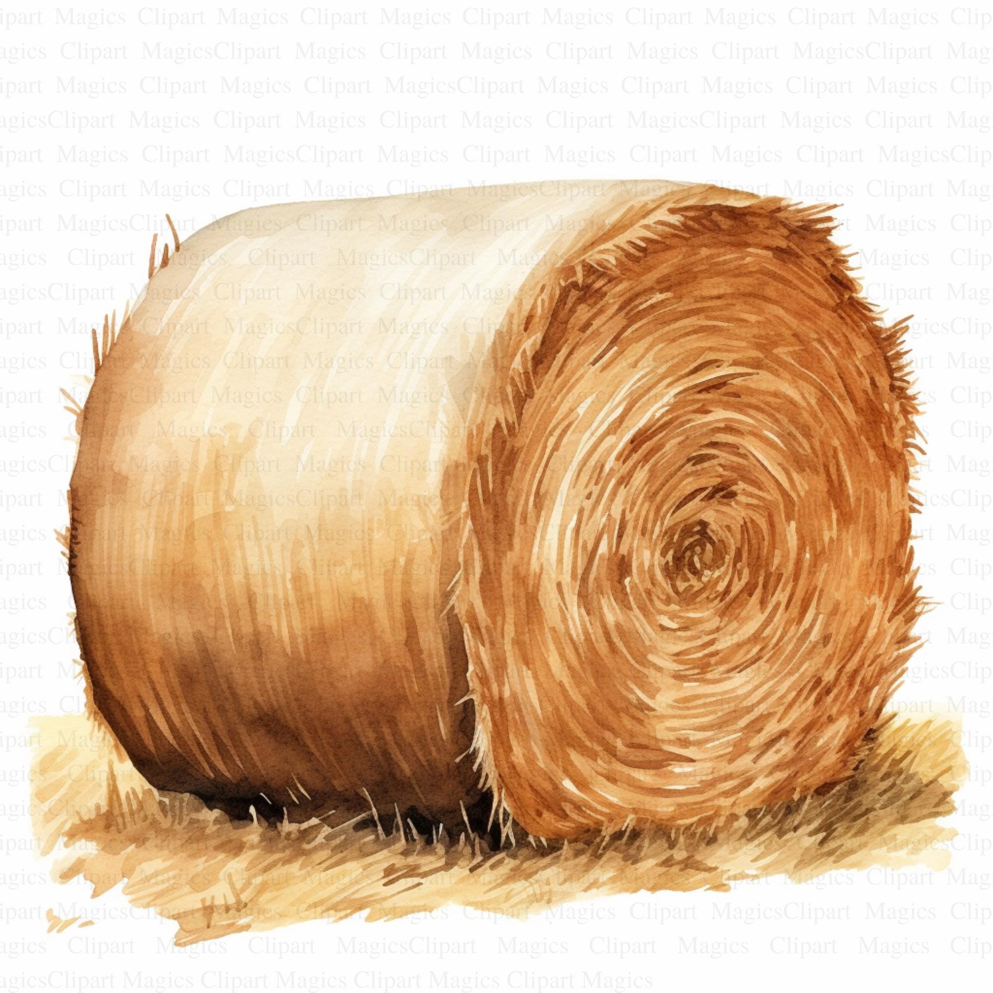 Hay Bale Clipart 5 High Quality Jpgs Instant Digital Download Card ...