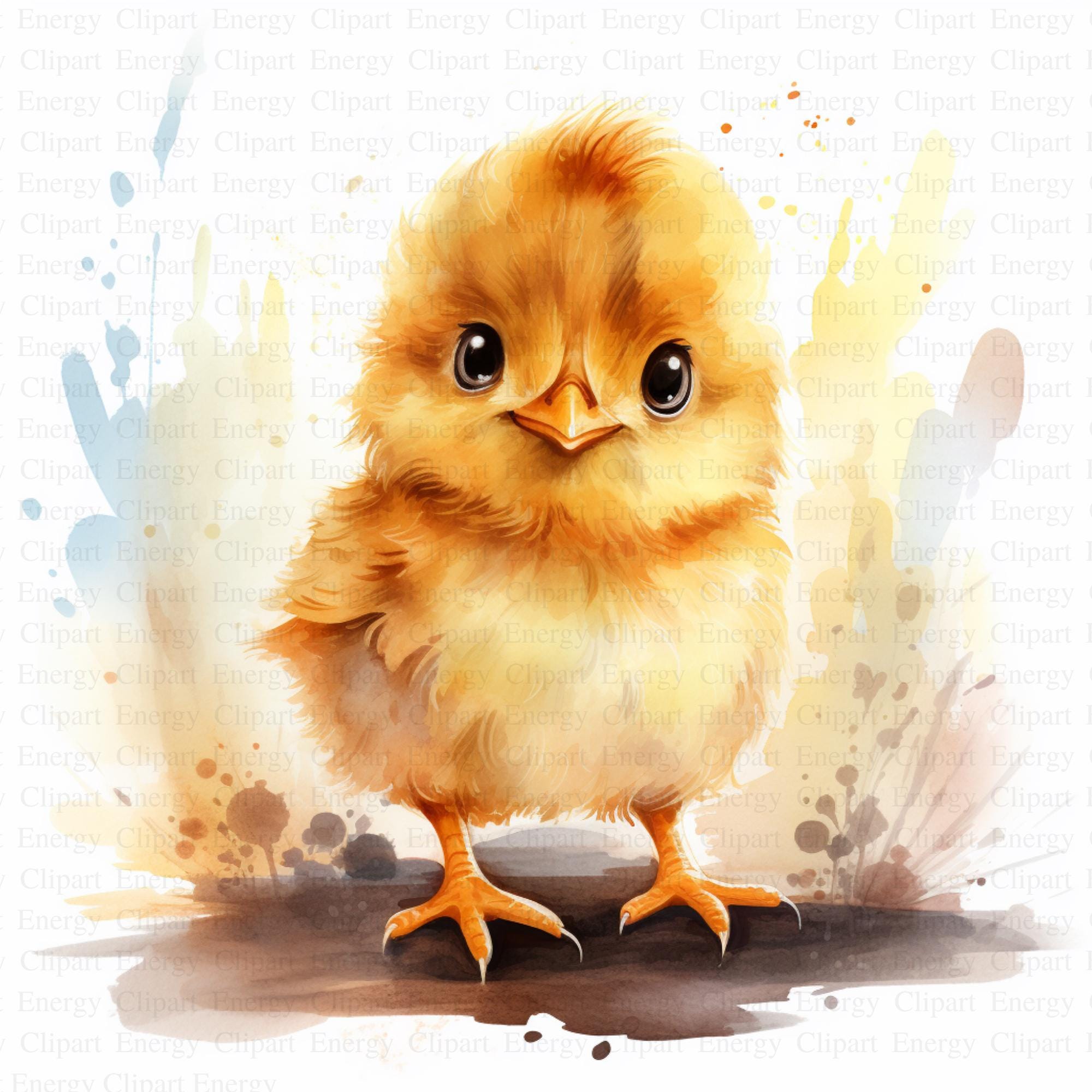 Watercolor Chick Clipart | Nursery Art, Card Making (digital Download ...