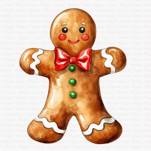Gingerbread Man Clipart | 5 High Quality JPGs | Digital Download | Scrapbooking | Bakery Clipart | Cookie Clipart | Gingerbread Clip Art