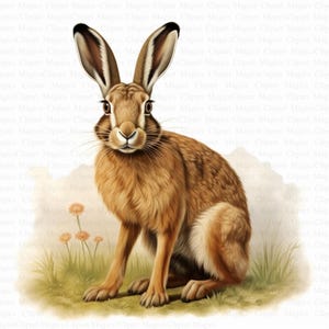 Vintage Hare Clipart | 5 High Quality JPGs | Digital Download | Card Making | Vintage Clipart | Animal Clipart | Digital Paper Craft | Art
