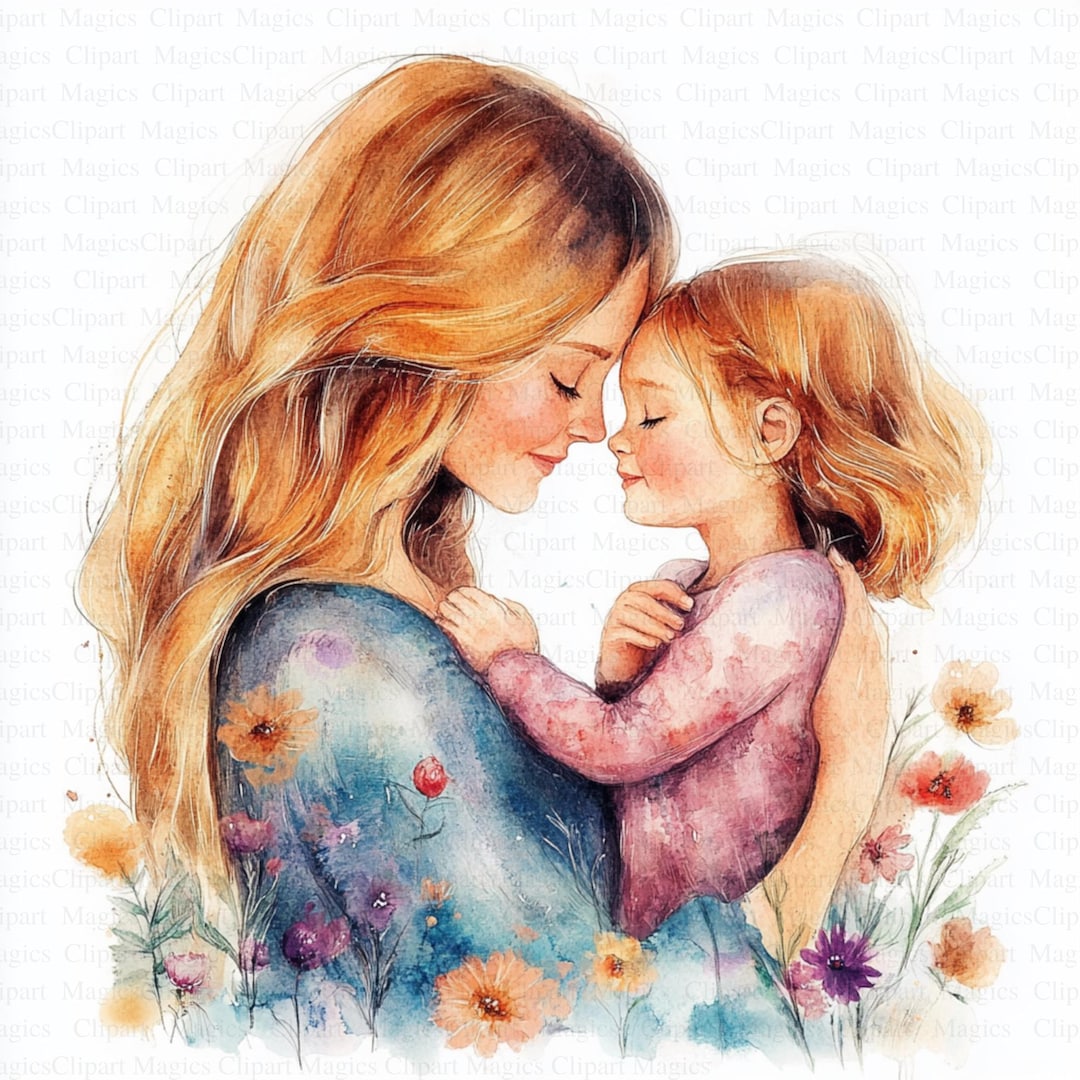  Mother and Daughter Clipart 5 High Quality Jpgs Digital Download Art ...