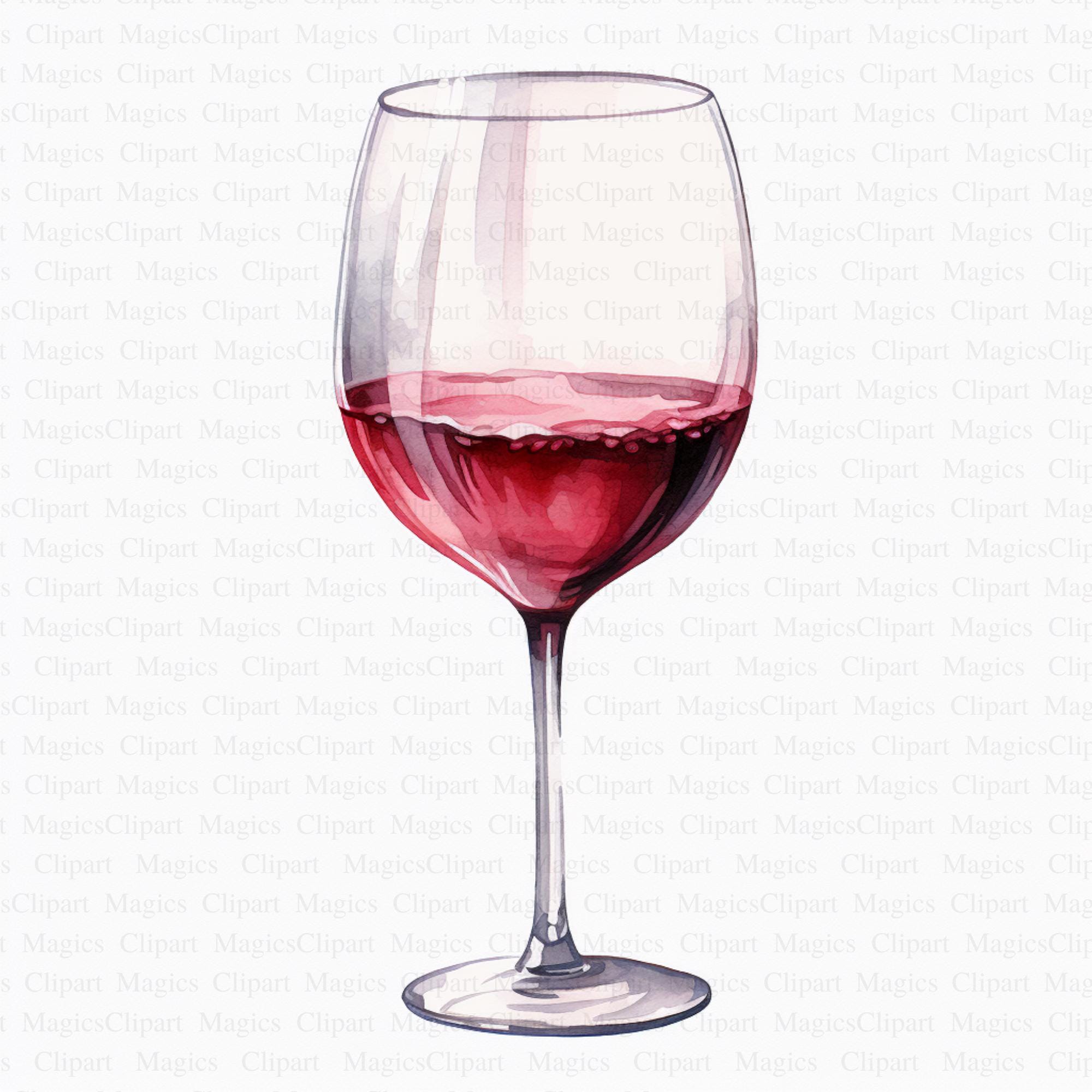 Wine Glass Clipart 5 High Quality Jpgs Instant Digital Download Glasses ...