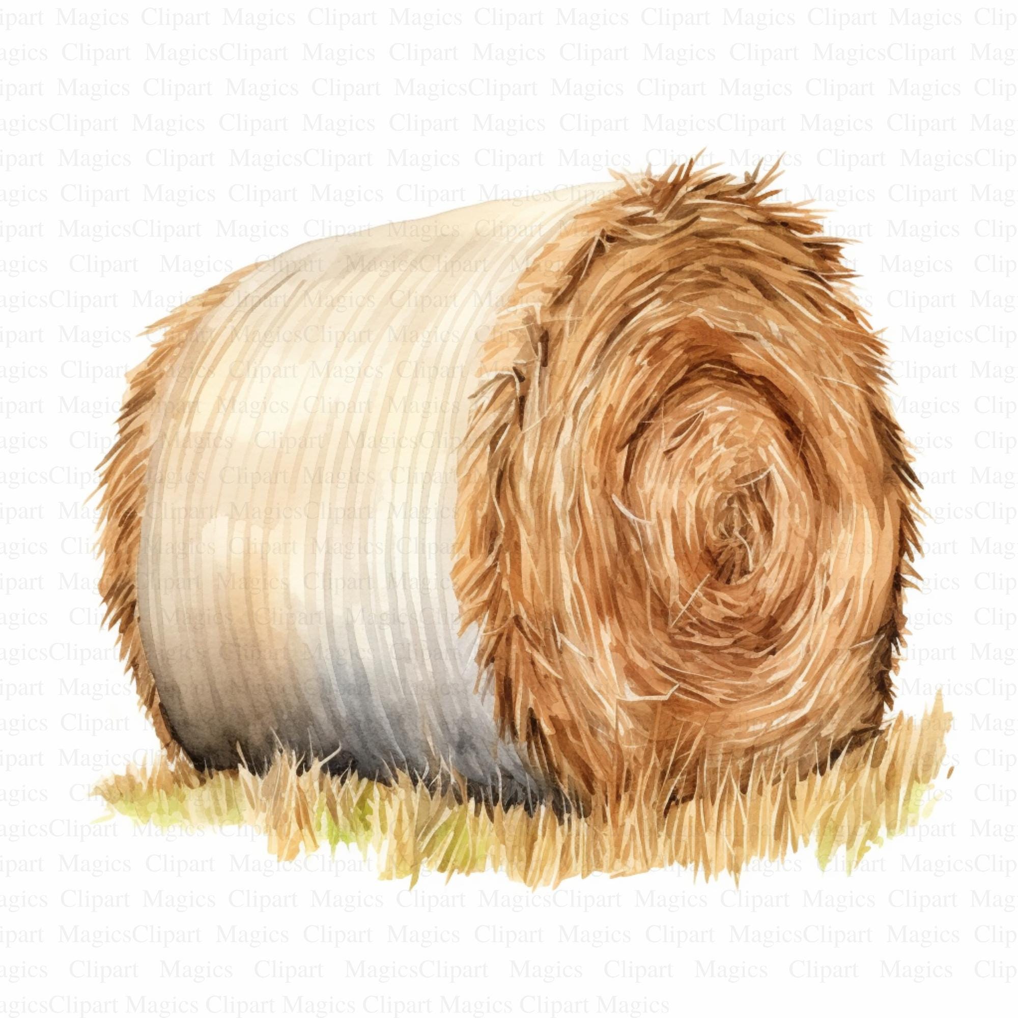 Hay Bale Clipart 5 High Quality Jpgs Instant Digital Download Card ...