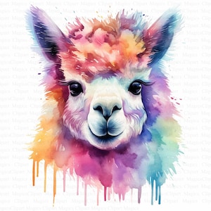 Imágenes prediseñadas de alpaca | 5 JPG de alta calidad | Descarga digital | Fabricación de tarjetas | Arte infantil | Clipart de animales lindos | Manualidades de papel digital | Arte de pared
