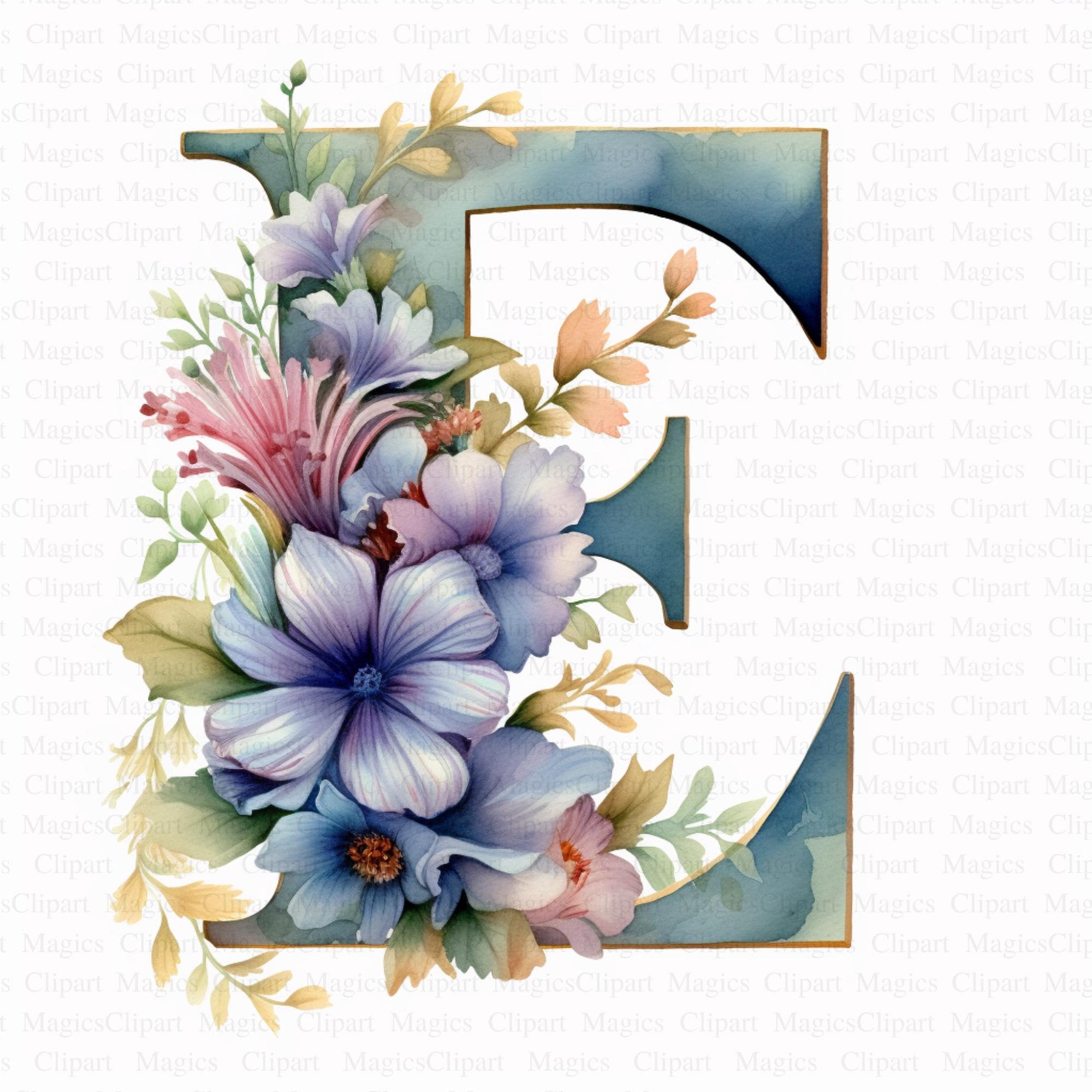 Letter E Clipart 5 High Quality Jpgs Digital Download Card Making ...