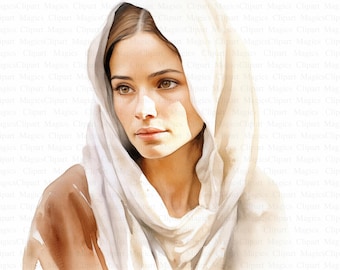 Biblical Woman Watercolor Clipart | Printable Art (Digital Download)