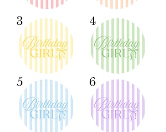 Birthday Girl Button Pin