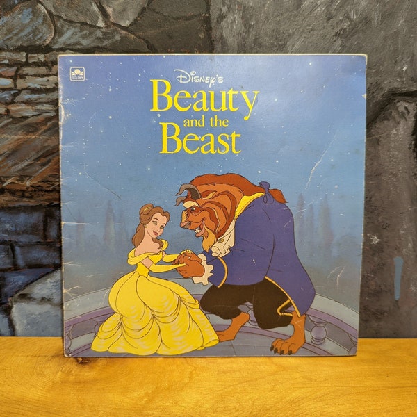 Disney's Beauty and The Beast Golden Book SoftCover Paperback 1991 Vintage Childrens Reading Book Bedtime stories Princess Bell 90s Book