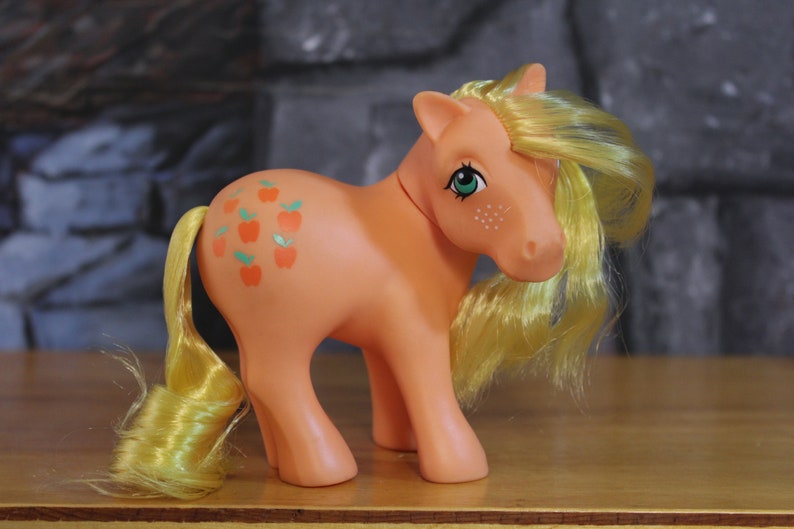 My Little Pony G1 Applejack Pony Orange Yellow Apples Vintage Etsy