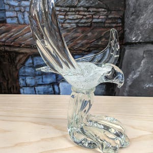 Murano Italian Glass Seagull Sculpture On the Crest Vintage White Center Bird Body READ 9&quot;Tall Coastal Mother gift Father Day