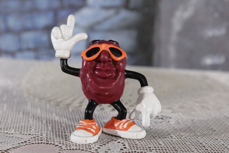 Lot Set-VINTAGE CALIFORNIA RAISINS TOY ORNAMENTS-Mini Figure Pencil Topper-KOREA