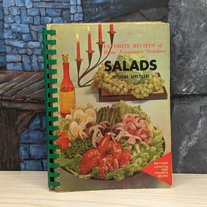 Vtg Salad Recipes Cook Book MCM 1964 Favorite Home Economics Teachers Cookbook 2000 dishes Meat Fruit Appetizers Homemade Money Saving Food